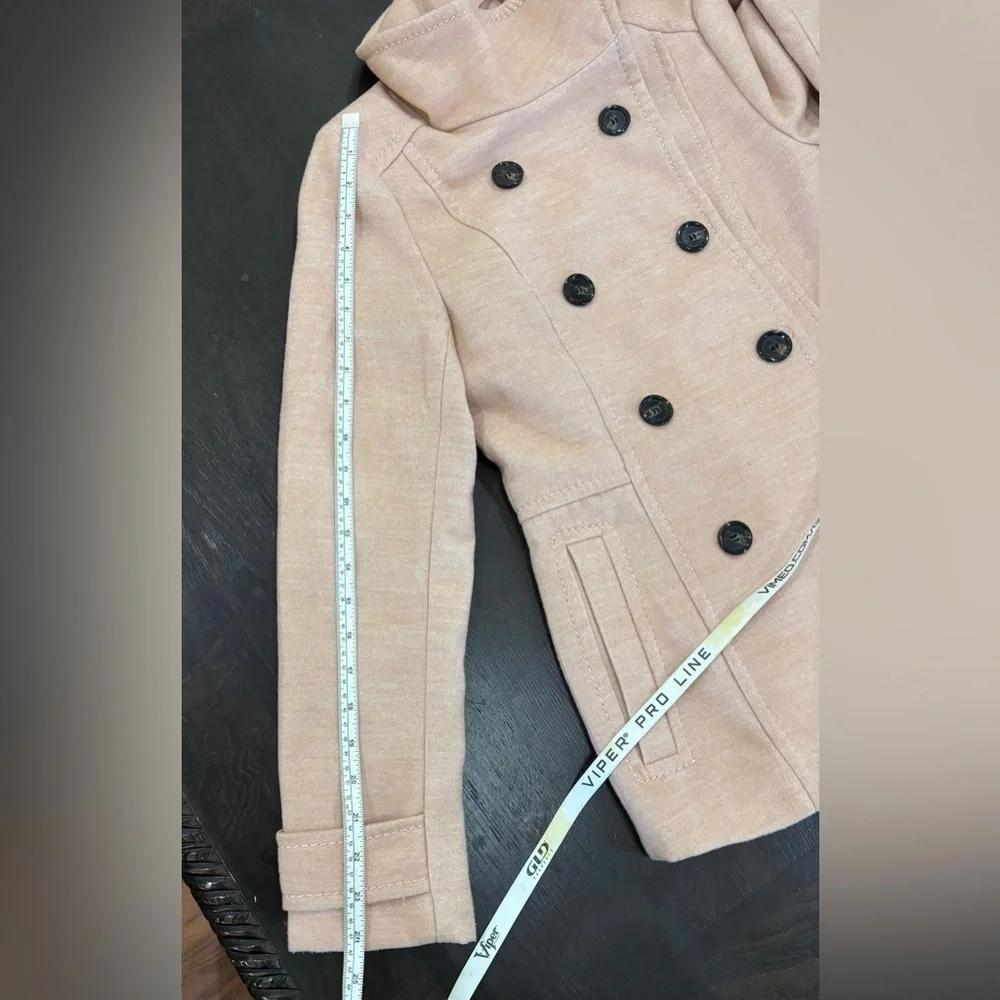 H&M Light Pink Blush Double Breasted Jacket Coat Trench Size 6 - Picture 9 of 11